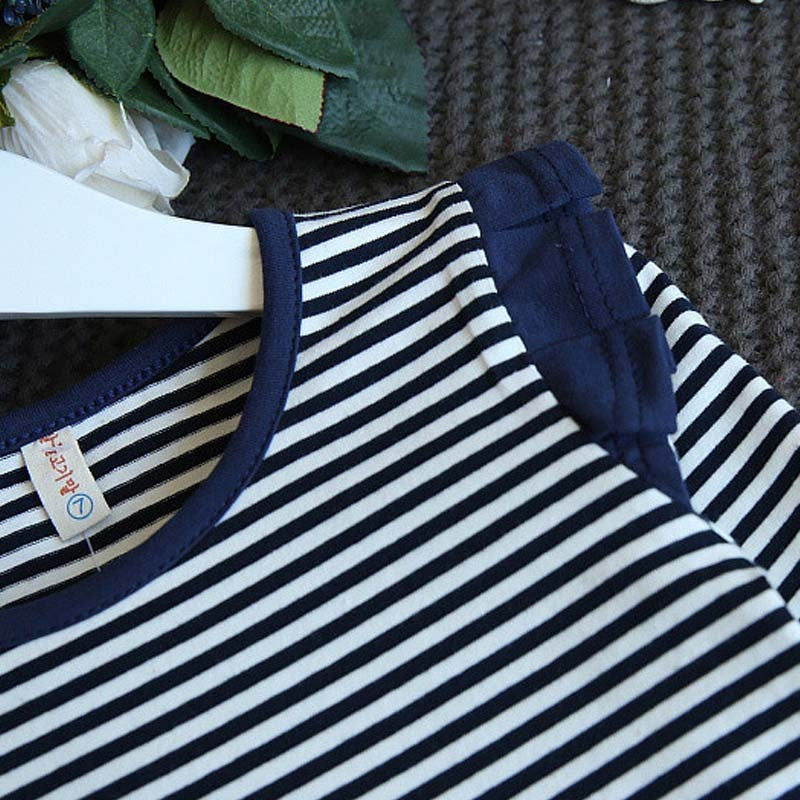 Nicola Casual Striped Denim Strap Dress