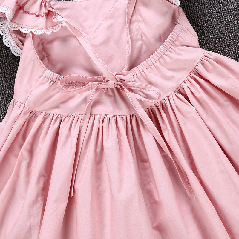Fatima Short Sleeve Lace Sweet Slim Dress