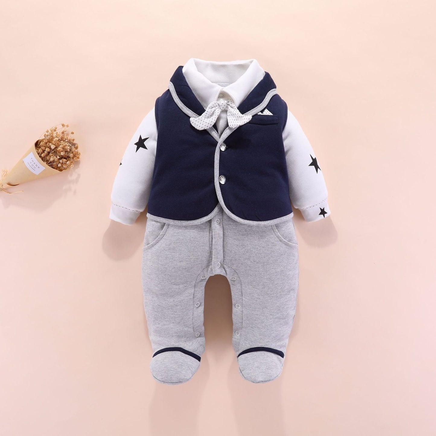 Alfie Baby Winter Romper - Back view displaying full coverage and comfort
