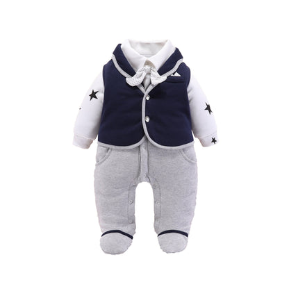 Alfie Baby Winter Romper - Front view showing warm and cosy design