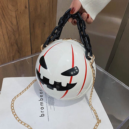 Amanda Halloween Pumpkin Ball Handbags With Chain - AZVA