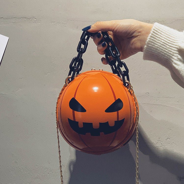 Amanda Halloween Pumpkin Ball Handbags With Chain - AZVA