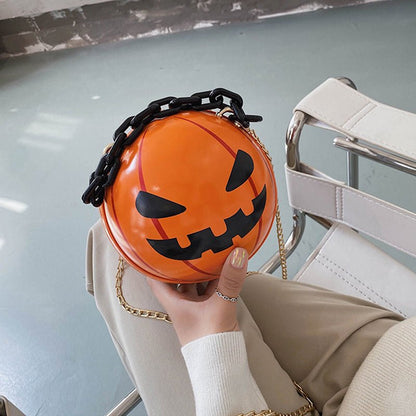 Amanda Halloween Pumpkin Ball Handbags With Chain - AZVA