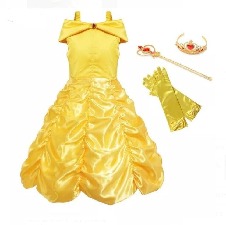 Beauty And the Beast Bow Princess Dress Set - AZVA