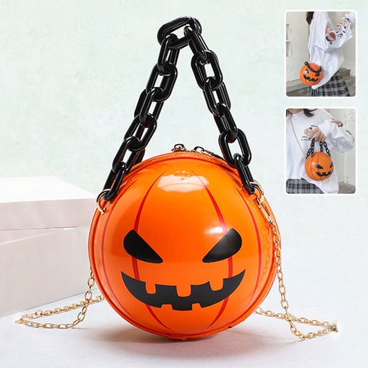 Amanda Halloween Pumpkin Ball Handbags With Chain