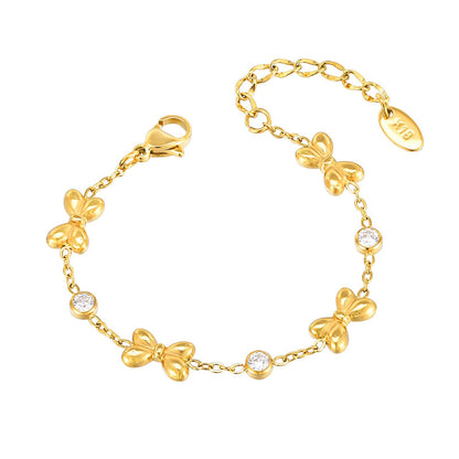 Devine Stainless Steel Cross Chain Golden Bracelet - AZVA