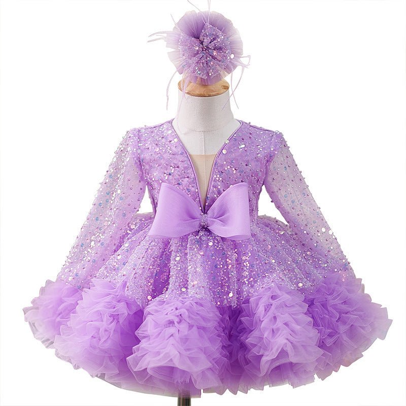 Erine Purple Tulle Dress - AZVA