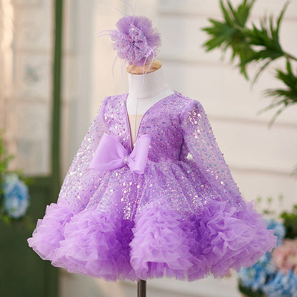 Erine Purple Tulle Dress - AZVA