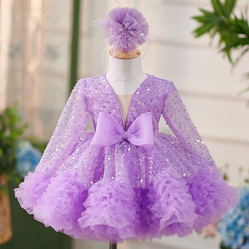 Erine Purple Tulle Dress - AZVA