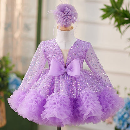 Erine Purple Tulle Dress - AZVA