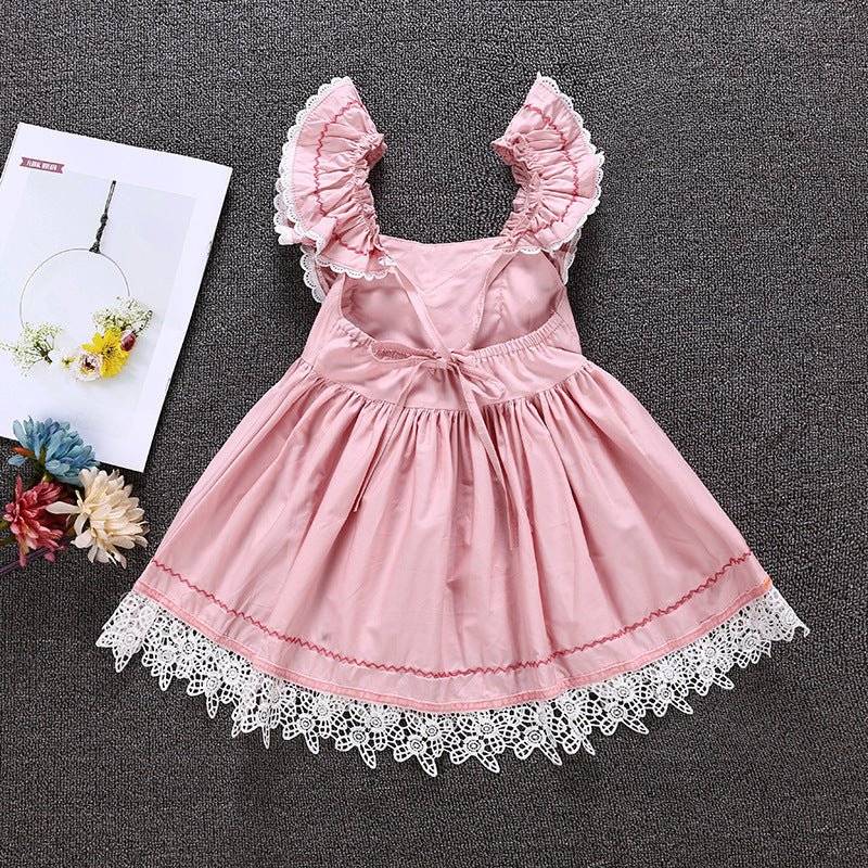 Fatima Short Sleeve Lace Sweet Slim Dress - AZVA
