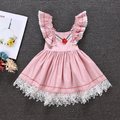 Fatima Short Sleeve Lace Sweet Slim Dress - AZVA