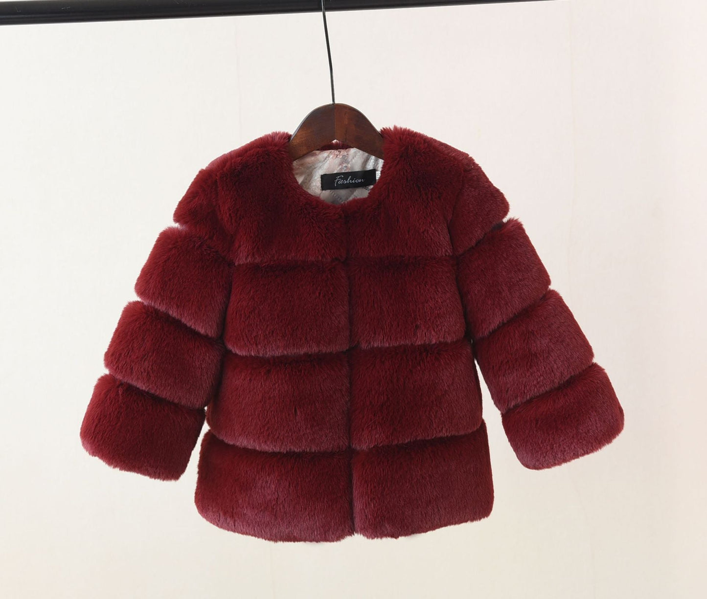 Faux Fur Middle And Large Girls Top Coat - AZVA