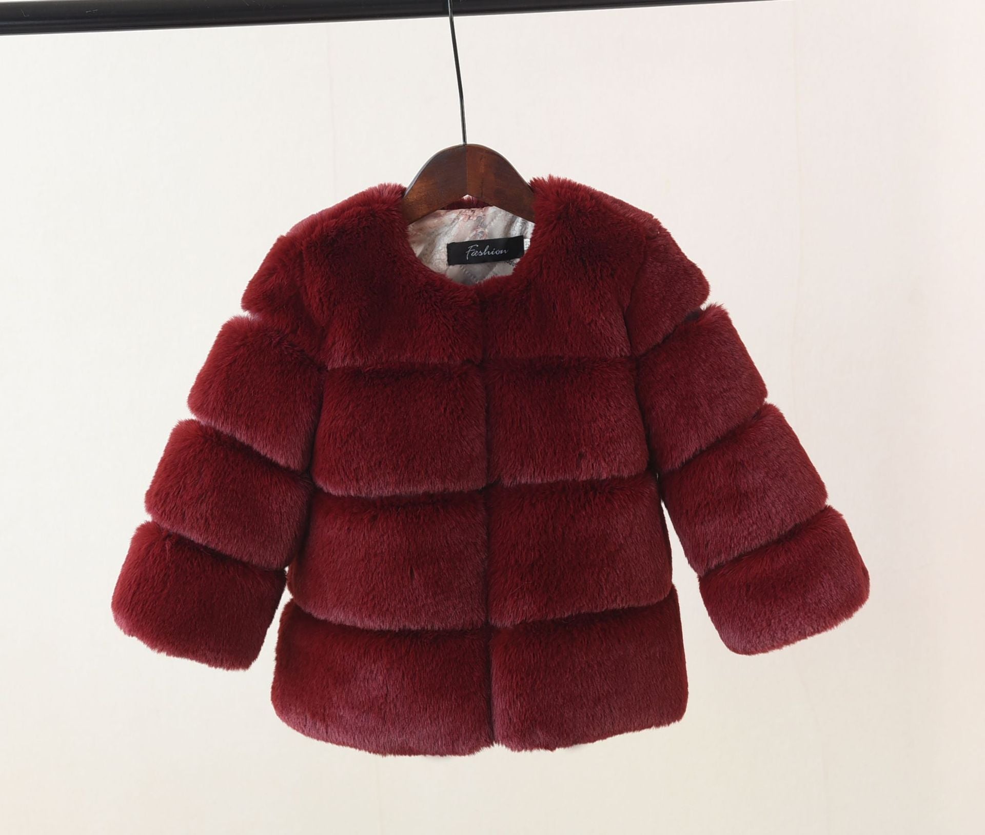 Faux Fur Middle And Large Girls Top Coat - AZVA