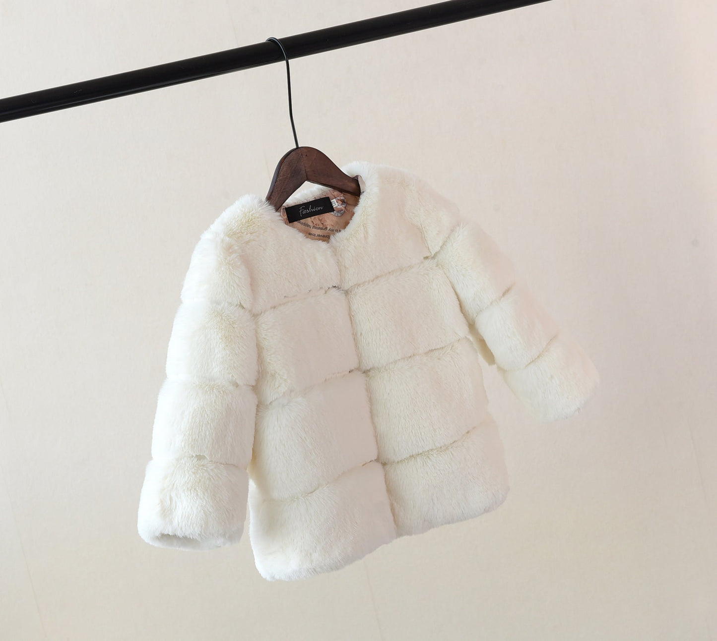 Faux Fur Middle And Large Girls Top Coat - AZVA