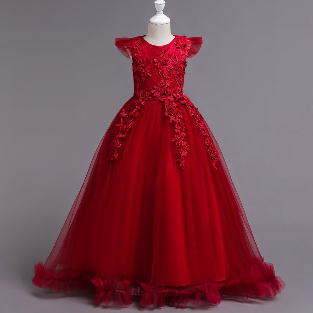 Joanne Lace Embroidered Long Dress - AZVA