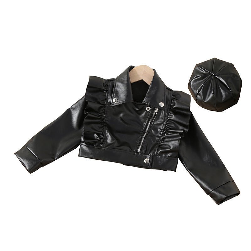 Judy Ruffle Leather Jacket - AZVA