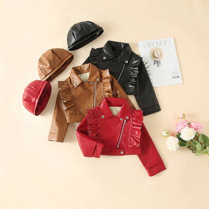Judy Ruffle Leather Jacket - AZVA