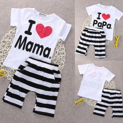 Mama/Papa T-shirt Pants Set - AZVA