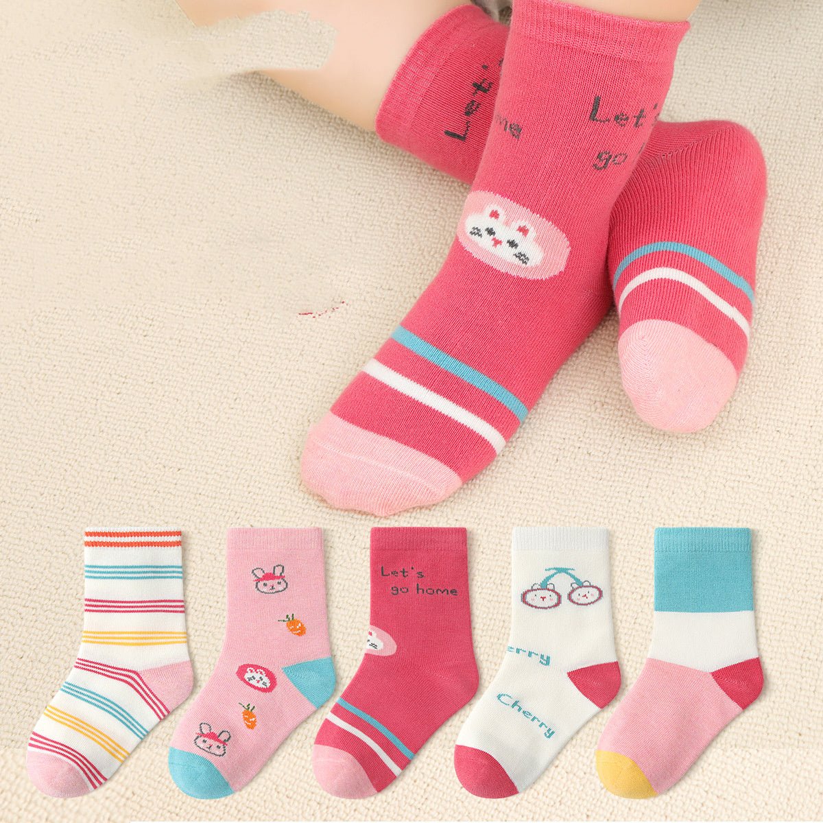 Martha Printed Cotton Socks - AZVA