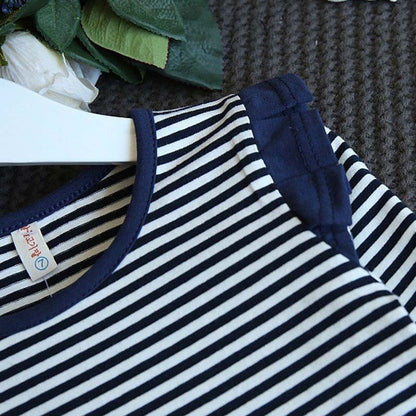 Nicola Casual Striped Denim Strap Dress - AZVA