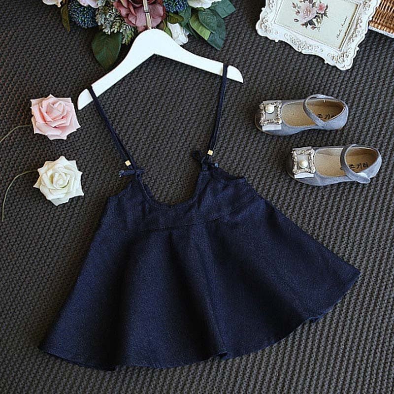 Nicola Casual Striped Denim Strap Dress - AZVA